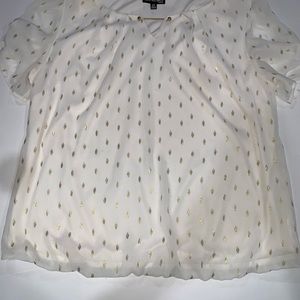 White & Gold Blouse 2XL